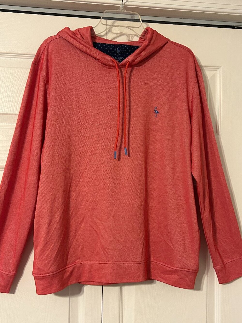 Mens TAILORBYRD Collection Sz L Red w/ Embr Logo Pockets Mock Neck Hooded Top